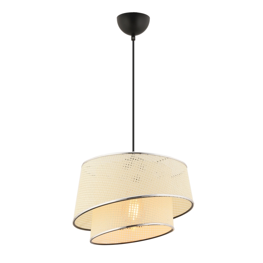 Lustr na lanku BARETTE 1xE27/60W/230V krémová/lesklý chrom
