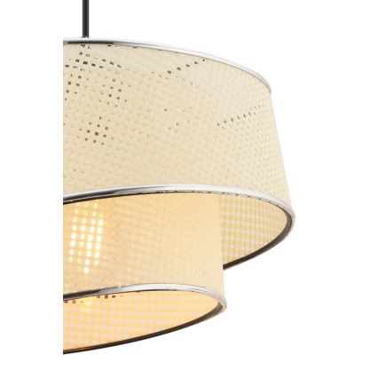 Lustr na lanku BARETTE 1xE27/60W/230V krémová/lesklý chrom