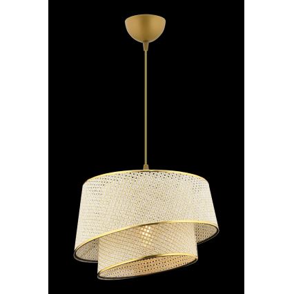 Lustr na lanku BARETTE 1xE27/60W/230V krémová/zlatá