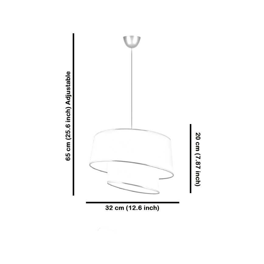 Lustr na lanku BARETTE 1xE27/60W/230V krémová/zlatá