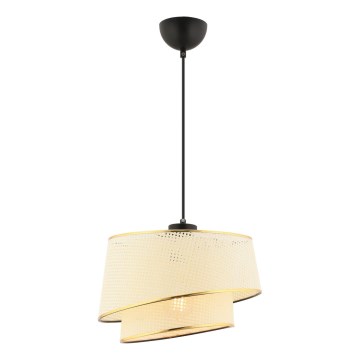 Lustr na lanku BARETTE 1xE27/60W/230V krémová/zlatá