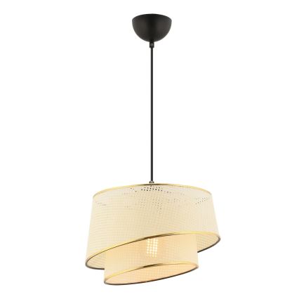 Lustr na lanku BARETTE 1xE27/60W/230V krémová/zlatá