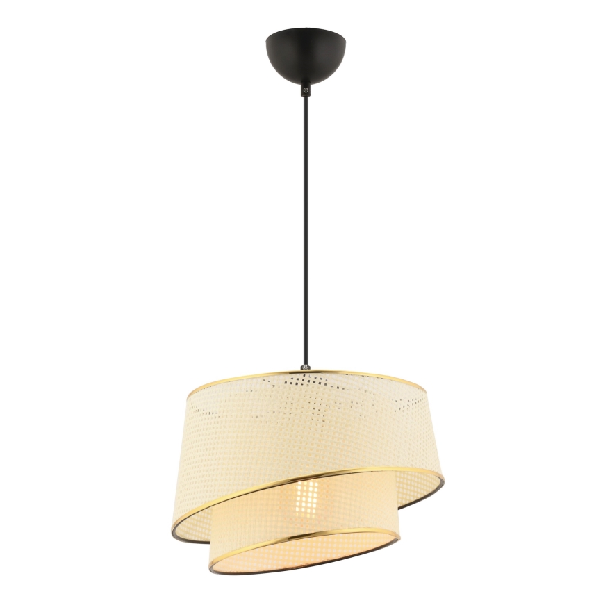 Lustr na lanku BARETTE 1xE27/60W/230V krémová/zlatá