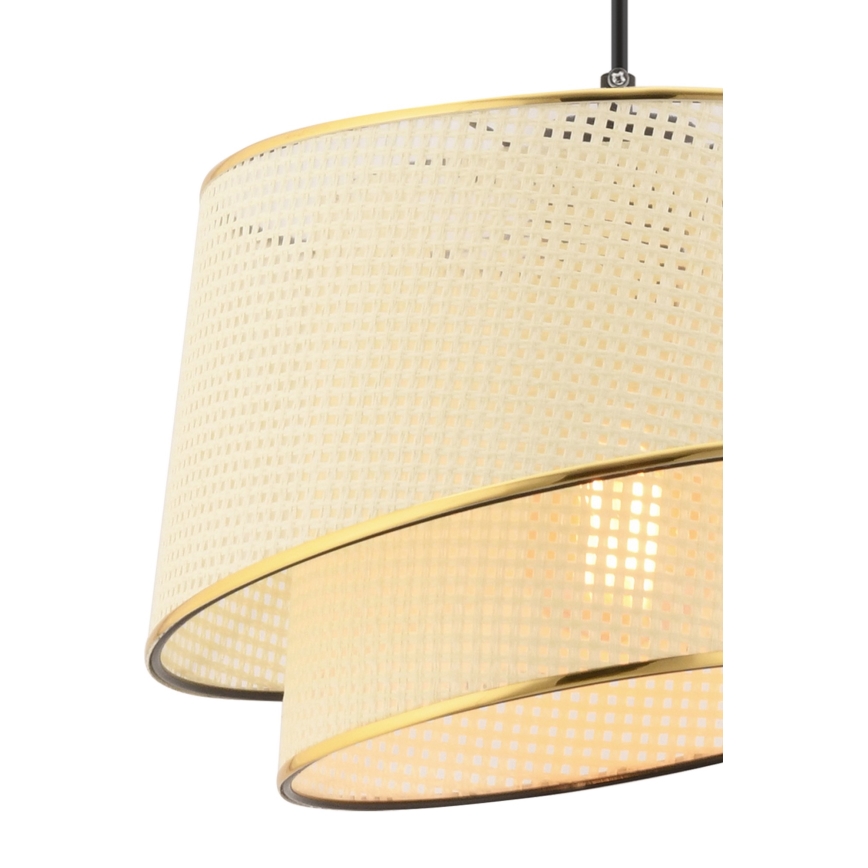 Lustr na lanku BARETTE 1xE27/60W/230V krémová/zlatá