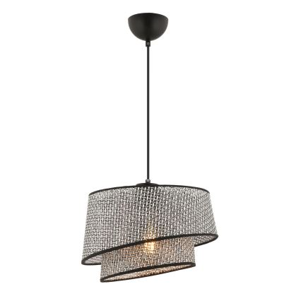 Lustr na lanku BARETTE 1xE27/60W/230V šedá/černá