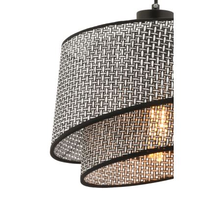 Lustr na lanku BARETTE 1xE27/60W/230V šedá/černá