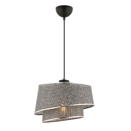 Lustr na lanku BARETTE 1xE27/60W/230V šedá/lesklý chrom