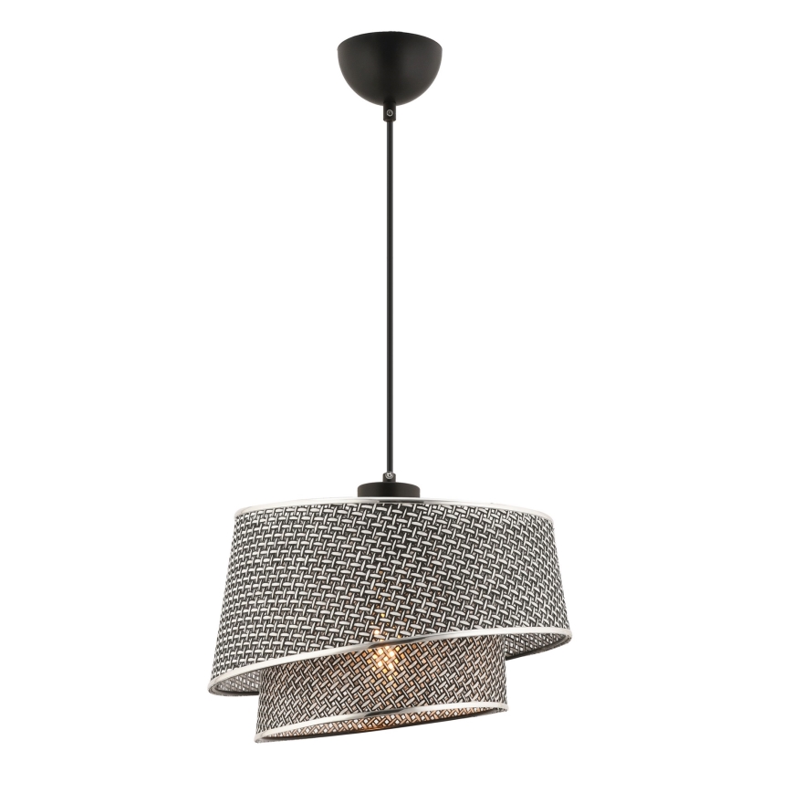Lustr na lanku BARETTE 1xE27/60W/230V šedá/lesklý chrom