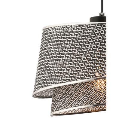 Lustr na lanku BARETTE 1xE27/60W/230V šedá/lesklý chrom