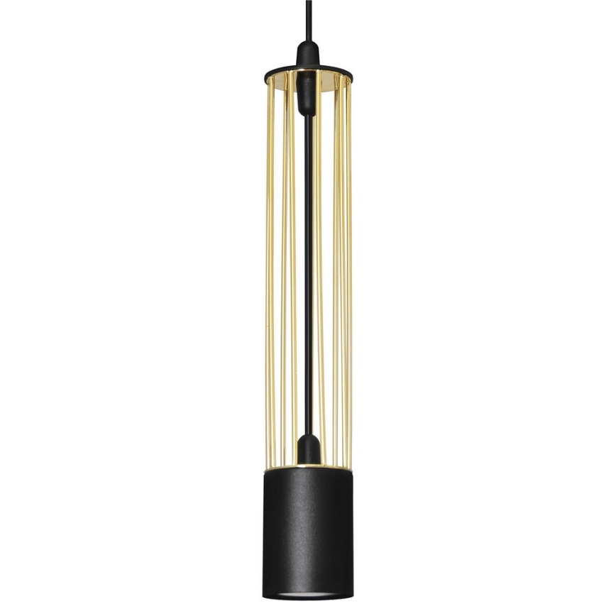 Lustr na lanku BARS 1xGU10/20W/230V zlatá/černá