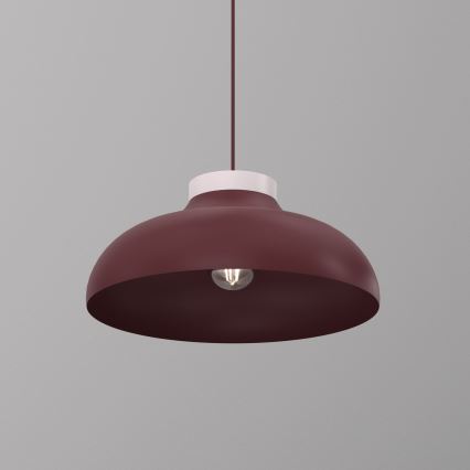 Lustr na lanku BASCA 1xE27/15W/230V burgundy/krémová