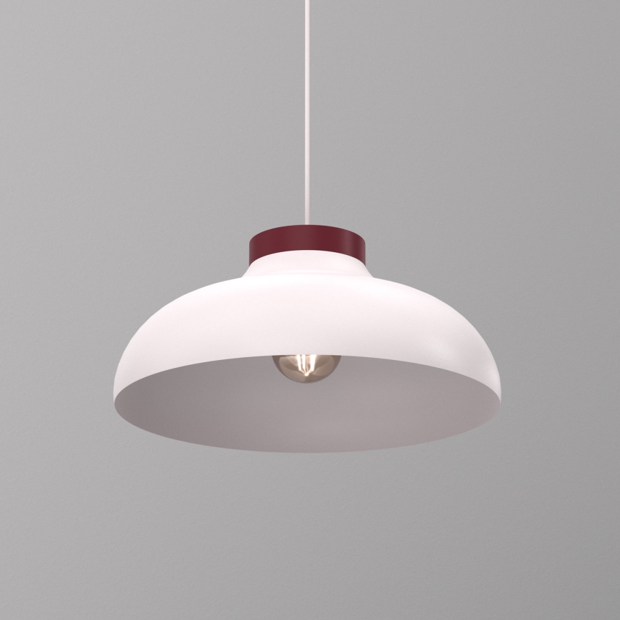 Lustr na lanku BASCA 1xE27/15W/230V krémová/burgundy