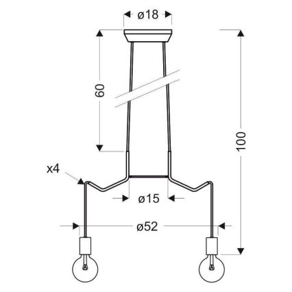 Lustr na lanku BASSO 4xE27/40W/230V bílá