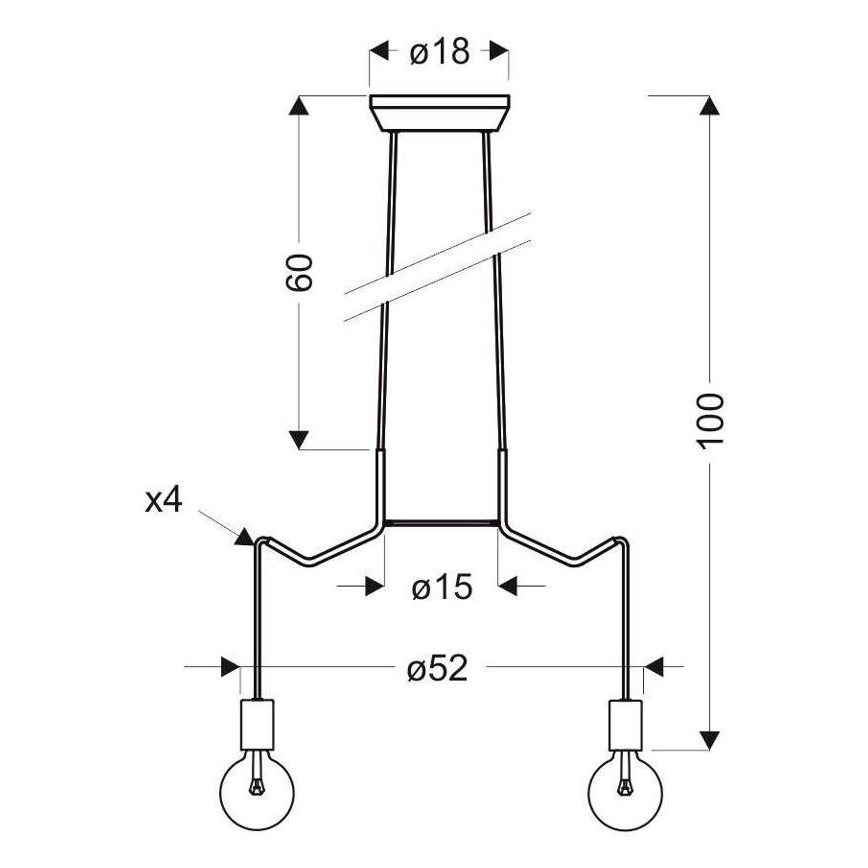 Lustr na lanku BASSO 4xE27/40W/230V bílá