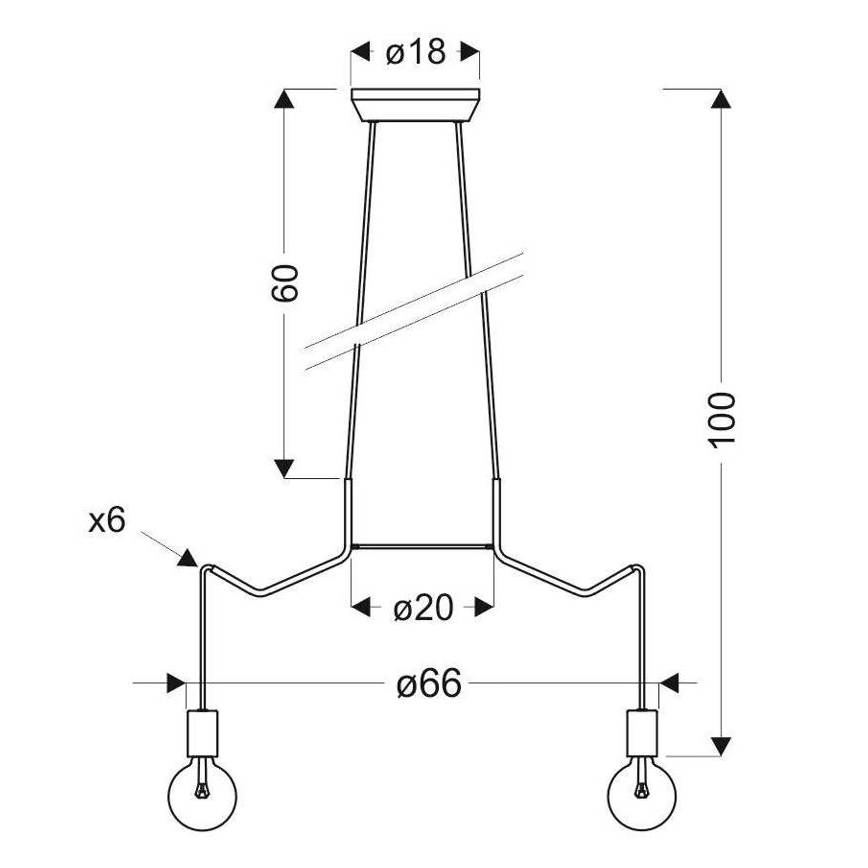 Lustr na lanku BASSO 6xE27/40W/230V bílá