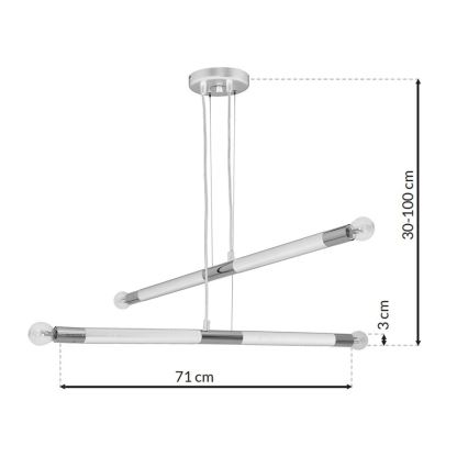 Lustr na lanku BASTONE WHITE 4xE14/40W/230V