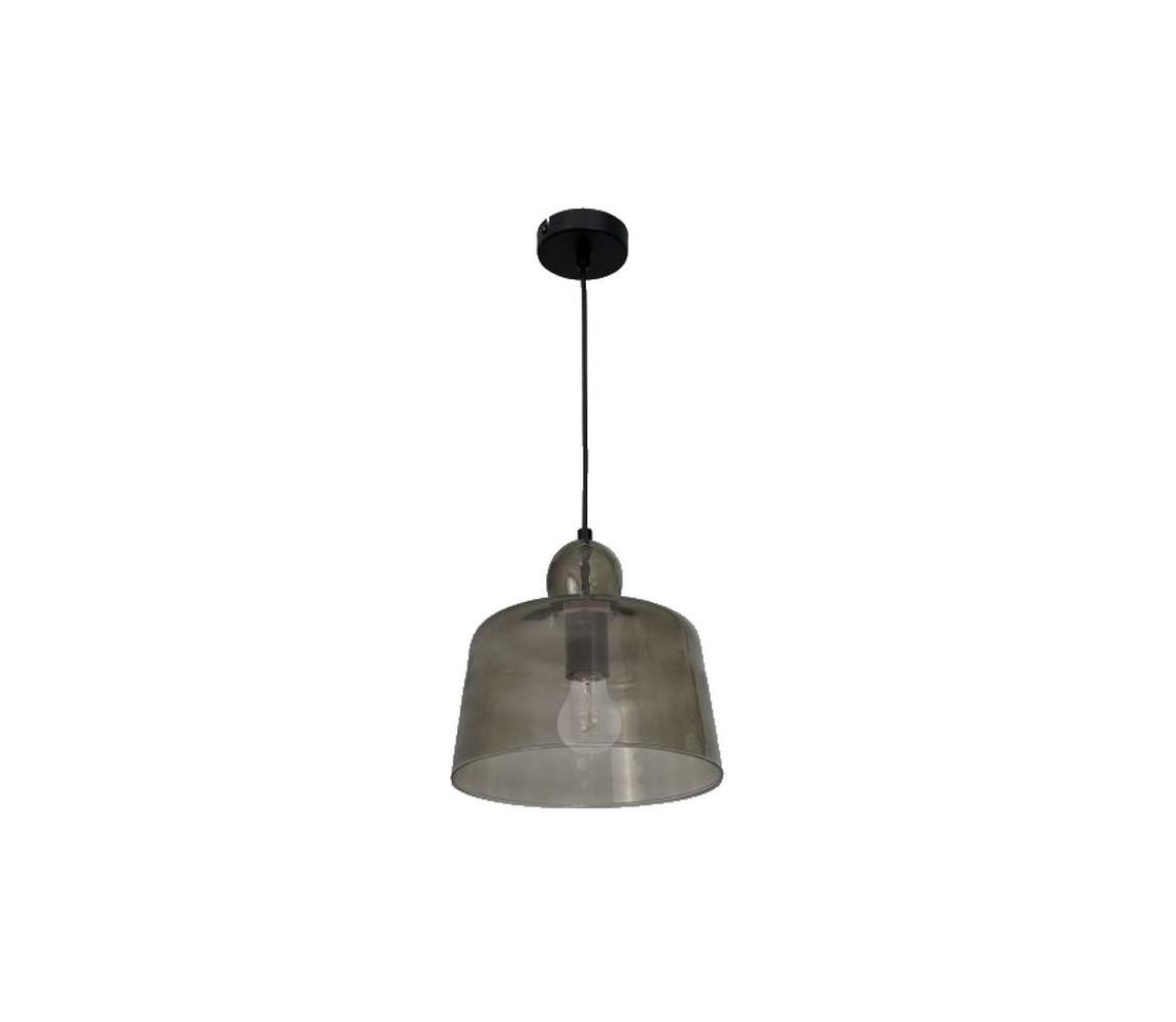 Luminex Lustr na lanku BELL 1xE27/60W/230V šedá LU0063