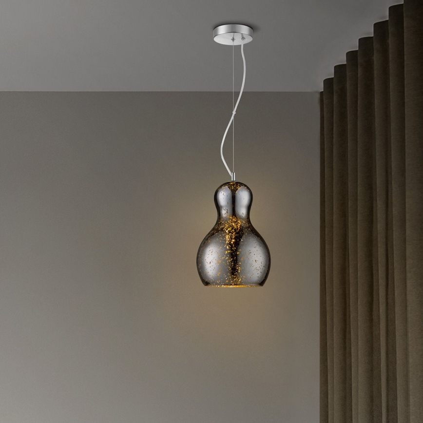 Lustr na lanku BELLO 1xE27/40W/230V pr. 21 cm matný chrom