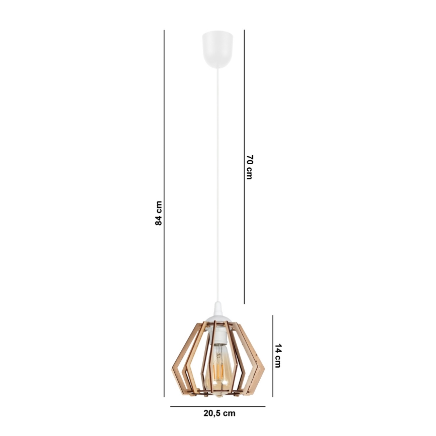 Lustr na lanku BERGO 1xE27/60W/230V bílá