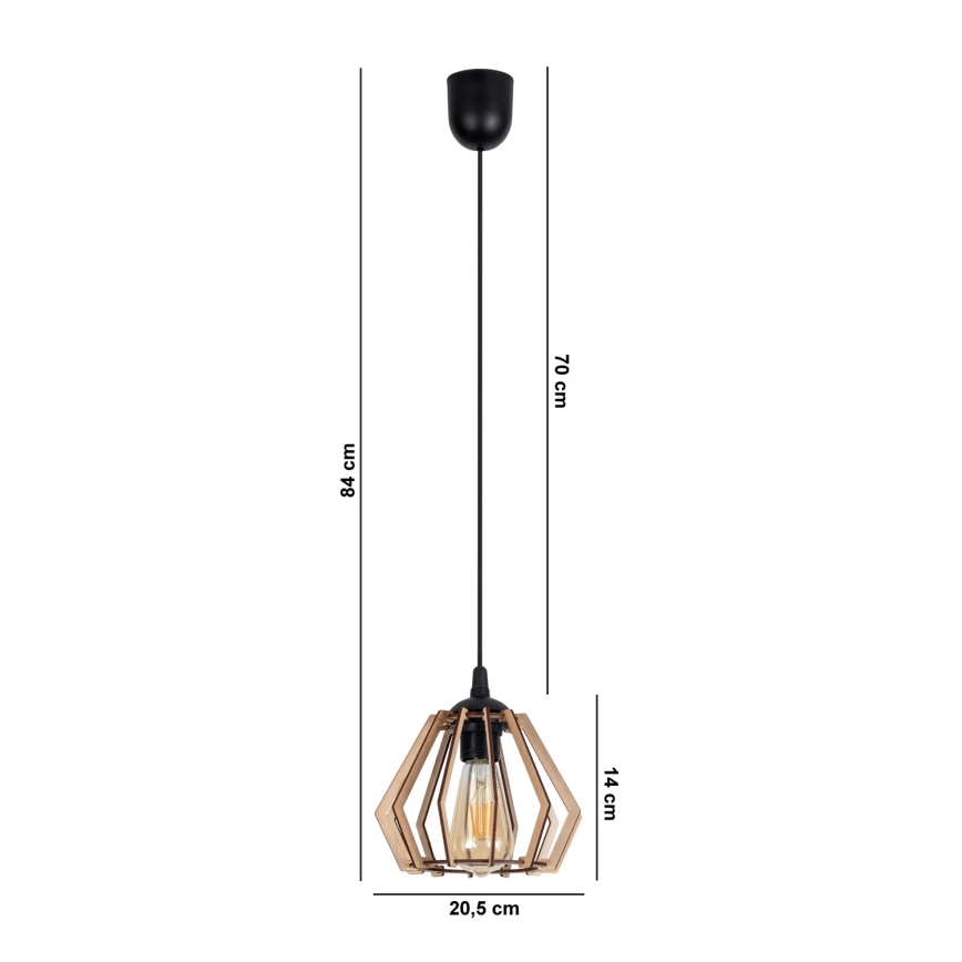 Lustr na lanku BERGO 1xE27/60W/230V černá