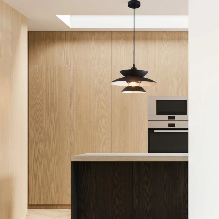 Lustr na lanku BERIT 1xE27/20W/230V černá
