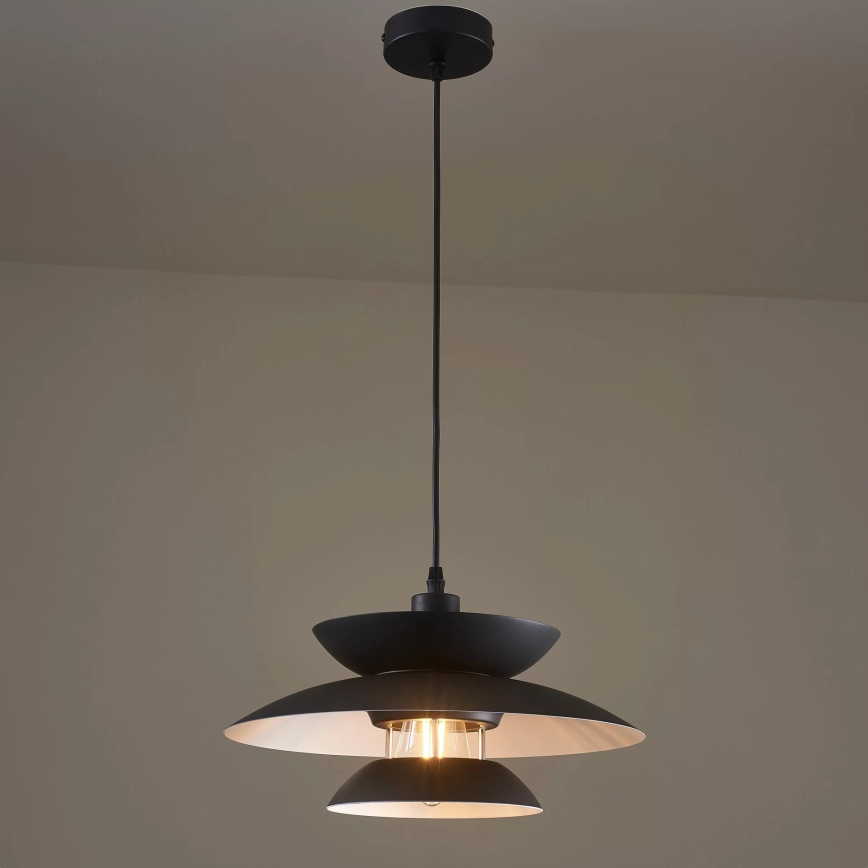 Lustr na lanku BERIT 1xE27/20W/230V černá
