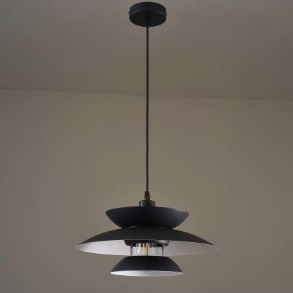 Lustr na lanku BERIT 1xE27/20W/230V černá