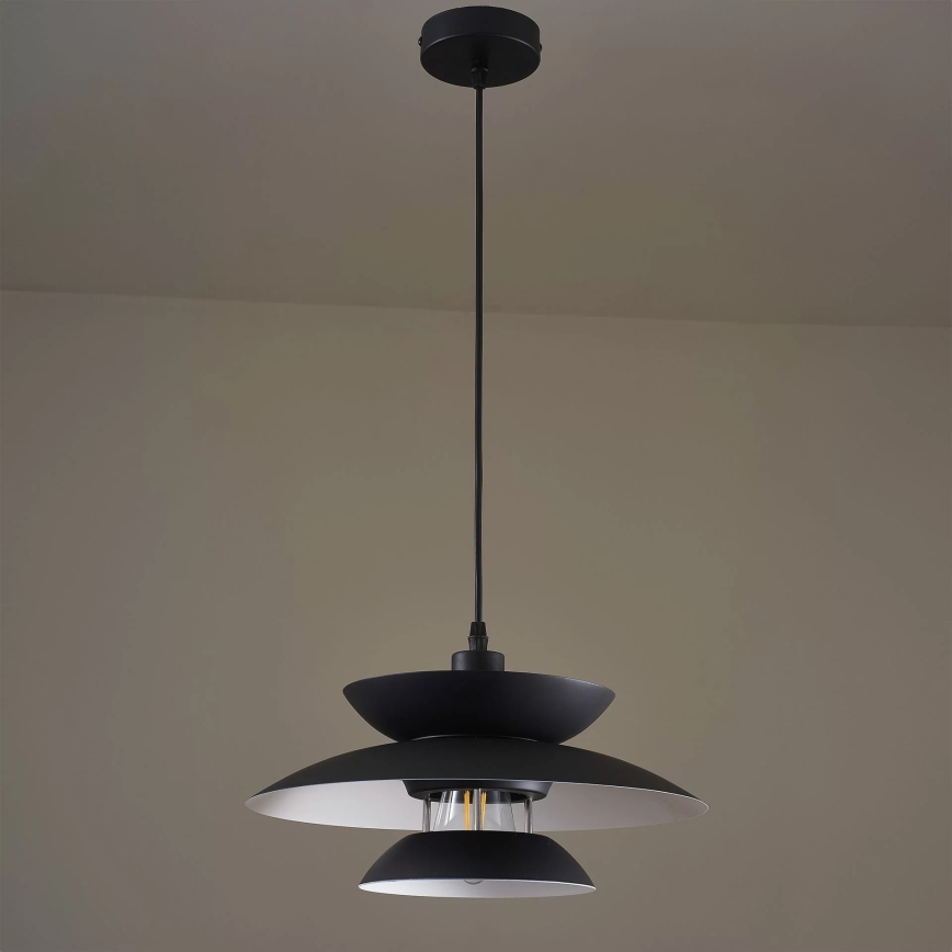 Lustr na lanku BERIT 1xE27/20W/230V černá