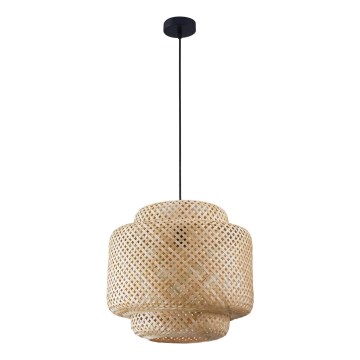 Lustr na lanku BERTA 1xE27/20W/230V pr. 40 cm bambus