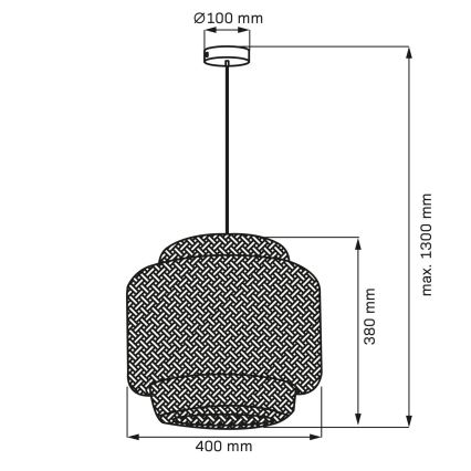 Lustr na lanku BERTA 1xE27/20W/230V pr. 40 cm bambus