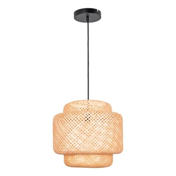 Lustr na lanku BERTA 1xE27/20W/230V pr. 50 cm bambus