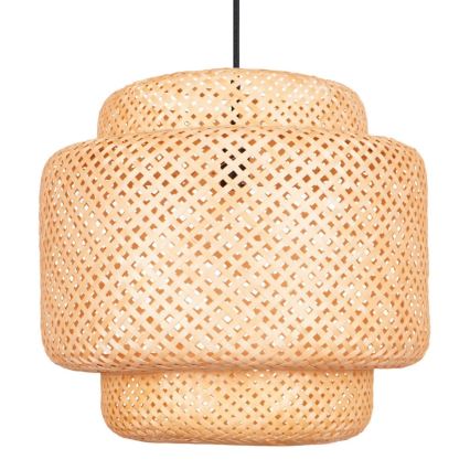 Lustr na lanku BERTA 1xE27/20W/230V pr. 50 cm bambus