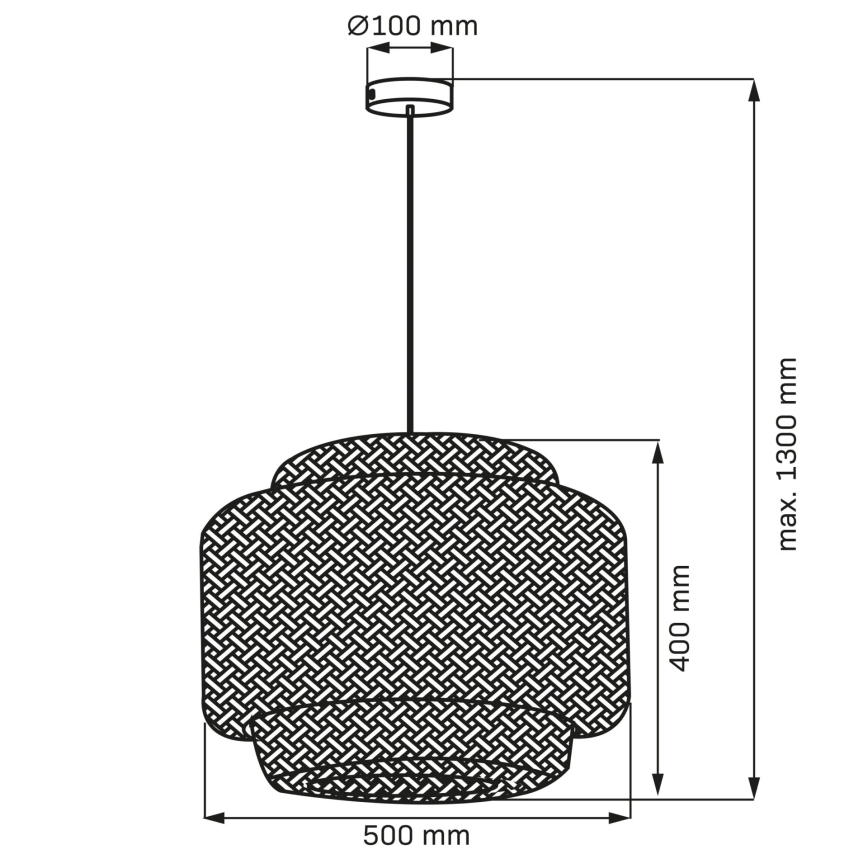 Lustr na lanku BERTA 1xE27/20W/230V pr. 50 cm bambus
