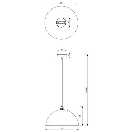 Lustr na lanku BETA 1xE27/60W/230V pr. 35 cm černá