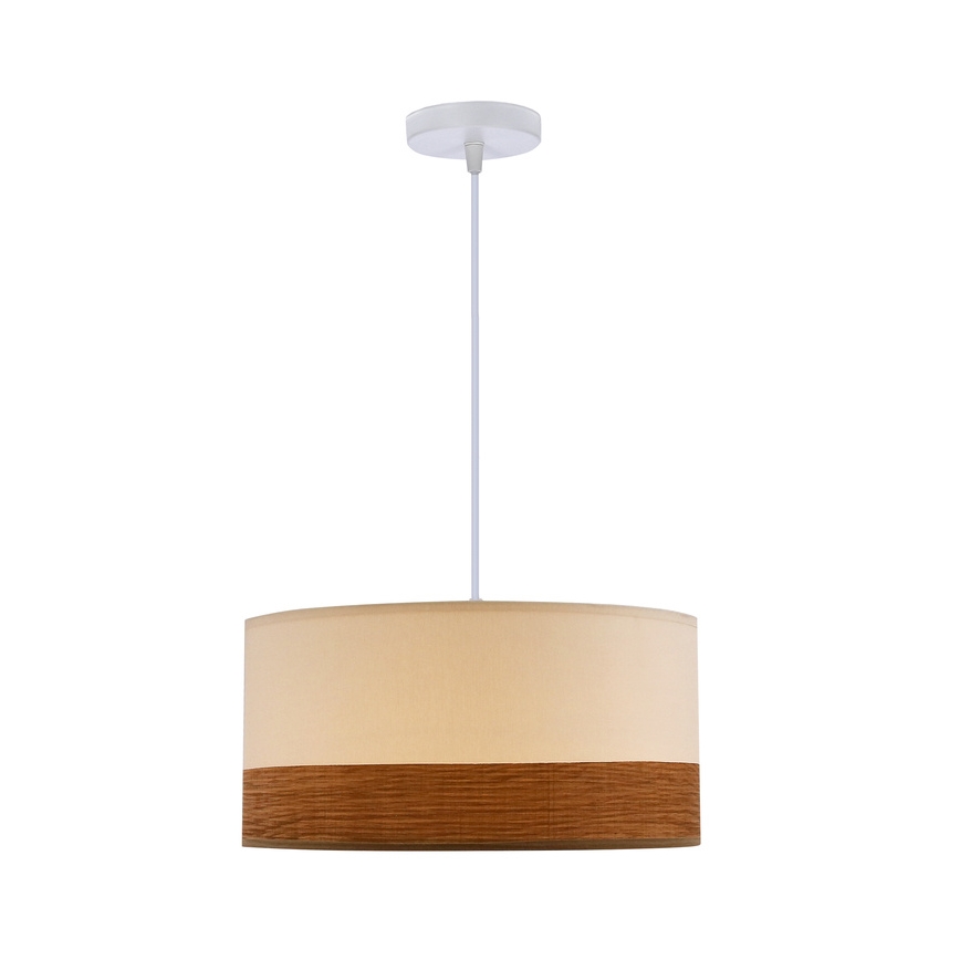 Lustr na lanku BIANCO 1xE27/40W/230V bílá/hnědá