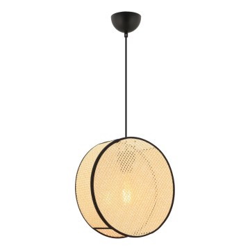 Lustr na lanku BIG DRUM 1xE27/60W/230V béžová/černá