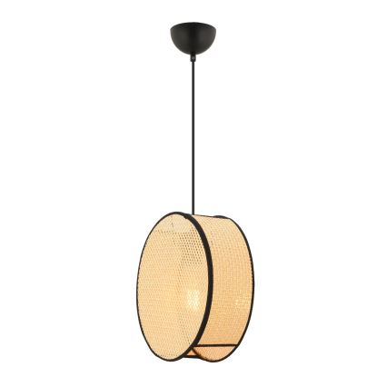 Lustr na lanku BIG DRUM 1xE27/60W/230V béžová/černá
