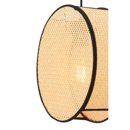 Lustr na lanku BIG DRUM 1xE27/60W/230V béžová/černá