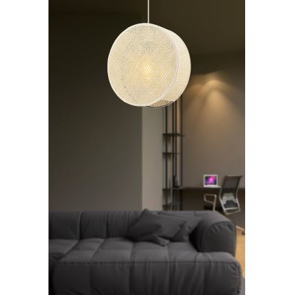 Lustr na lanku BIG DRUM 1xE27/60W/230V krémová