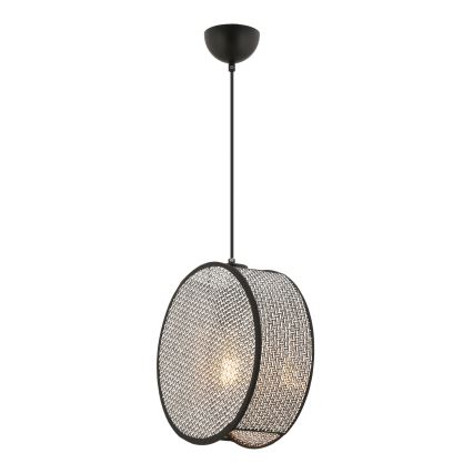 Lustr na lanku BIG DRUM 1xE27/60W/230V šedá/černá