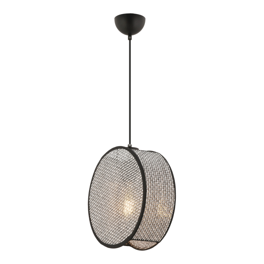 Lustr na lanku BIG DRUM 1xE27/60W/230V šedá/černá