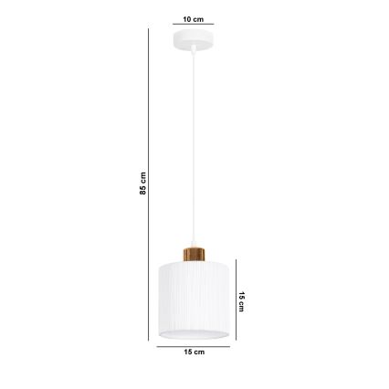 Lustr na lanku BIZO 1xE27/60W/230V bílá/měděná