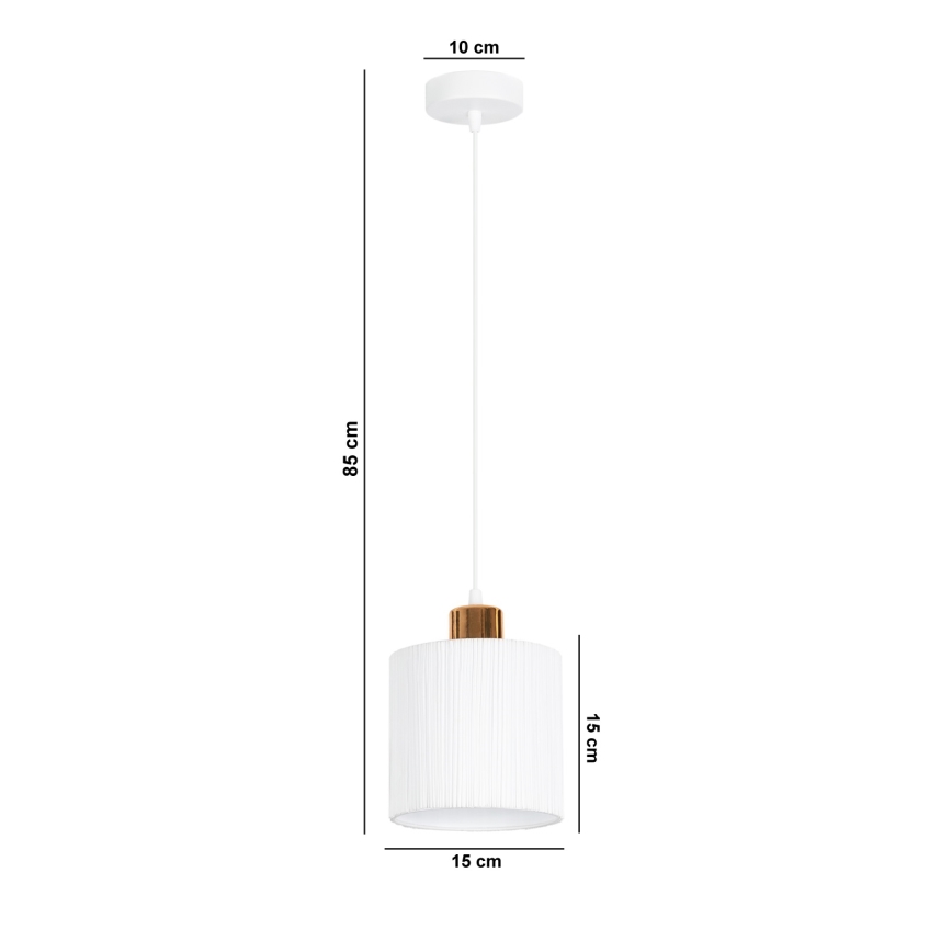 Lustr na lanku BIZO 1xE27/60W/230V bílá/měděná