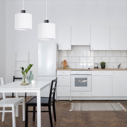 Lustr na lanku BIZO 1xE27/60W/230V bílá/šedá