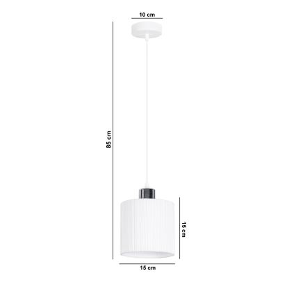 Lustr na lanku BIZO 1xE27/60W/230V bílá/šedá