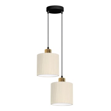 Lustr na lanku BIZO 2xE27/60W/230V béžová/zlatá