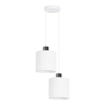 Lustr na lanku BIZO 2xE27/60W/230V bílá/šedá