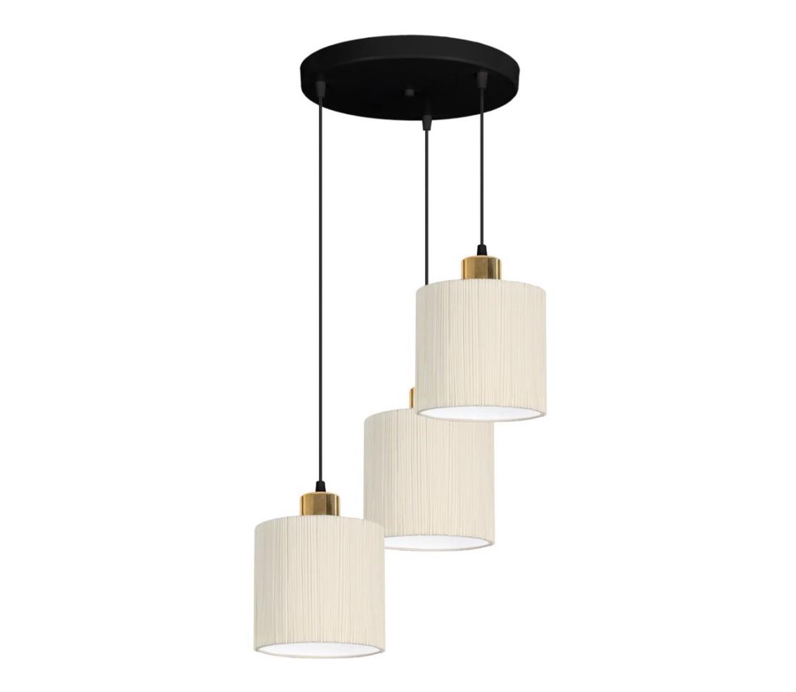 Belis Lustr na lanku BIZO 3xE27/60W/230V béžová/zlatá BE0577