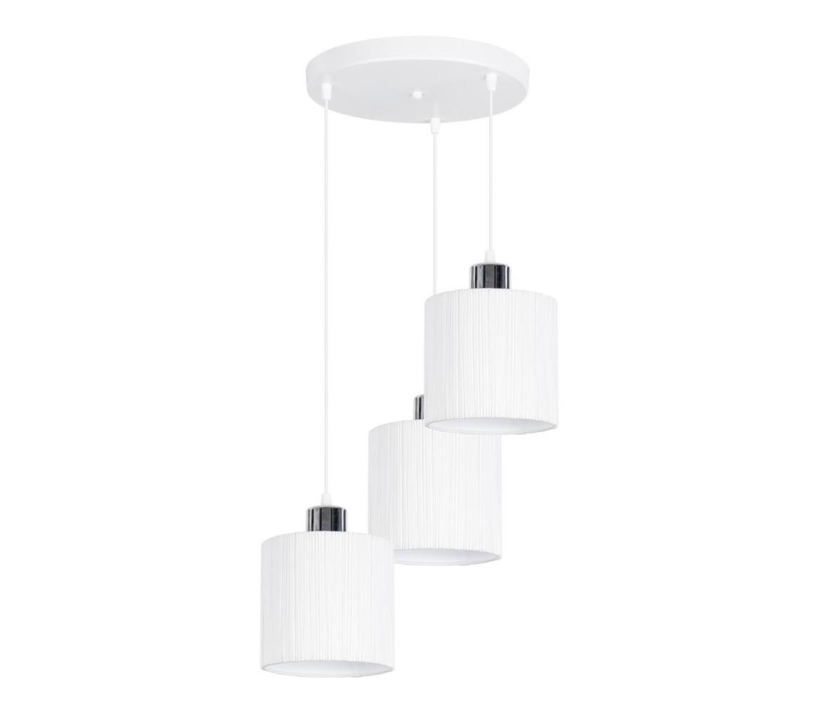 Belis Lustr na lanku BIZO 3xE27/60W/230V bílá/šedá BE0585