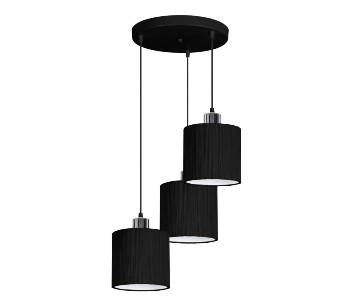 Belis Lustr na lanku BIZO 3xE27/60W/230V černá/šedá BE0571